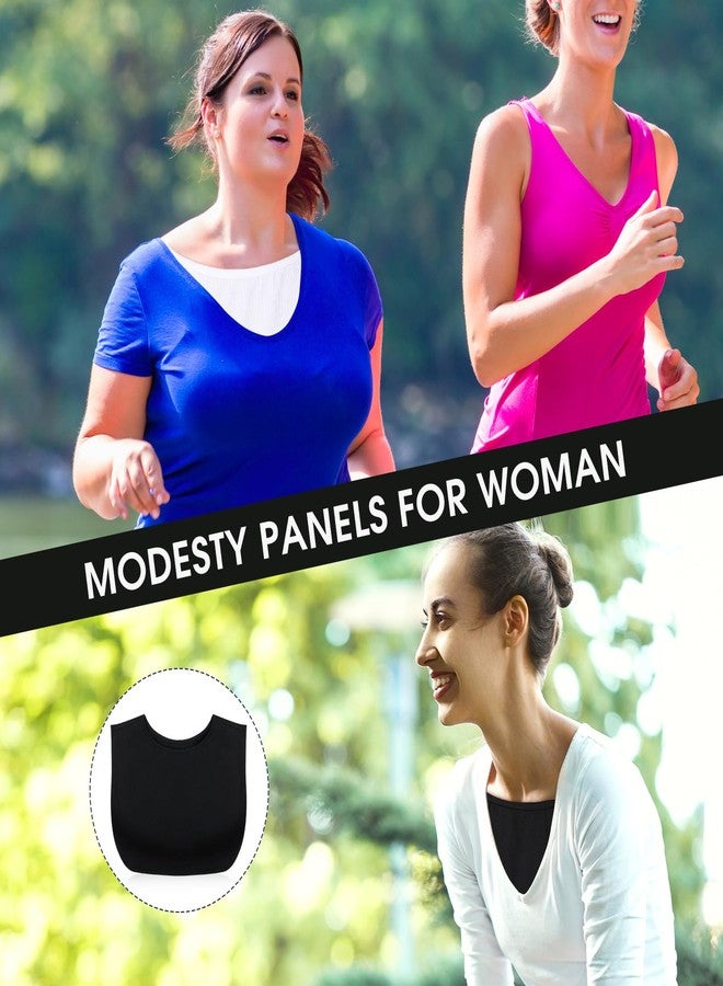 ShinyMatch 3 Pieces Fake Collars for Women Modesty Panels Crew Collar Neckline Cleavage Cover for Women Under Blouses Favors(White, Black, Skin Color) - Image 5